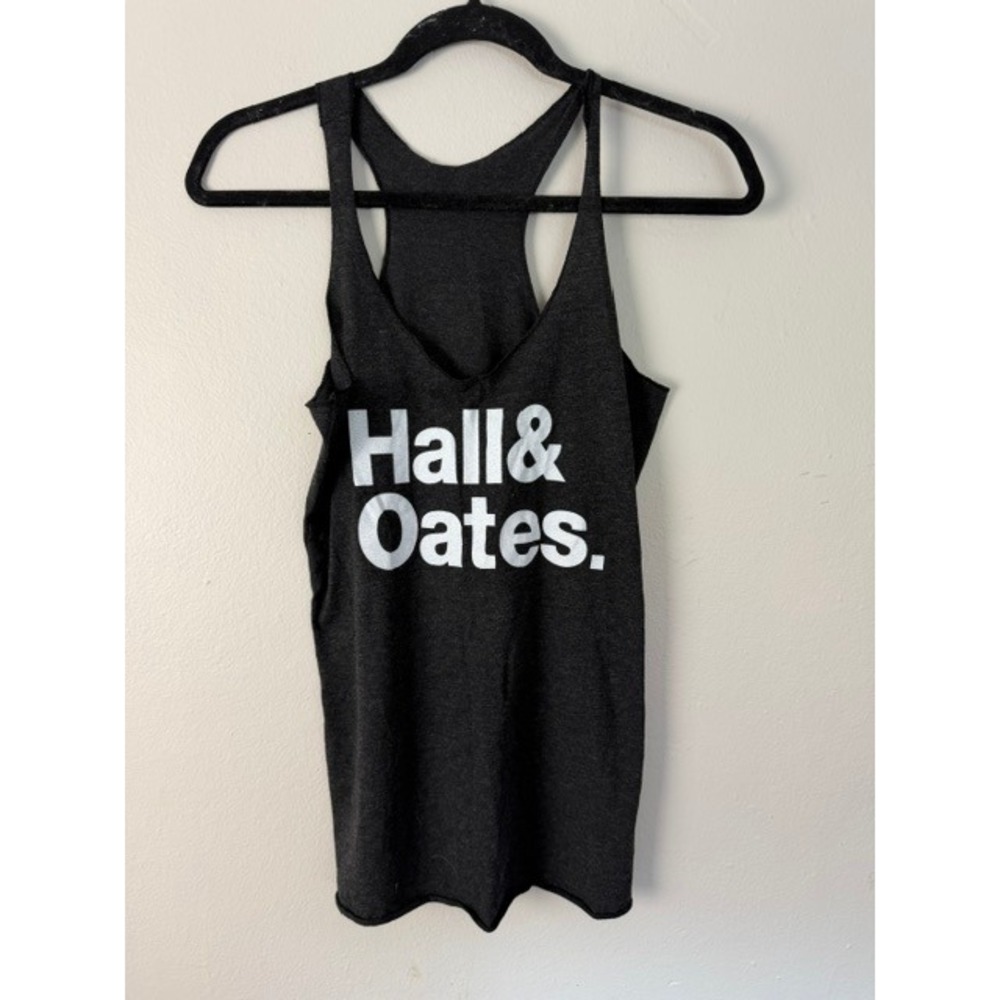 Next Level Hall & Oates Graphic Racerback Tank Top Charcoal Heather Small